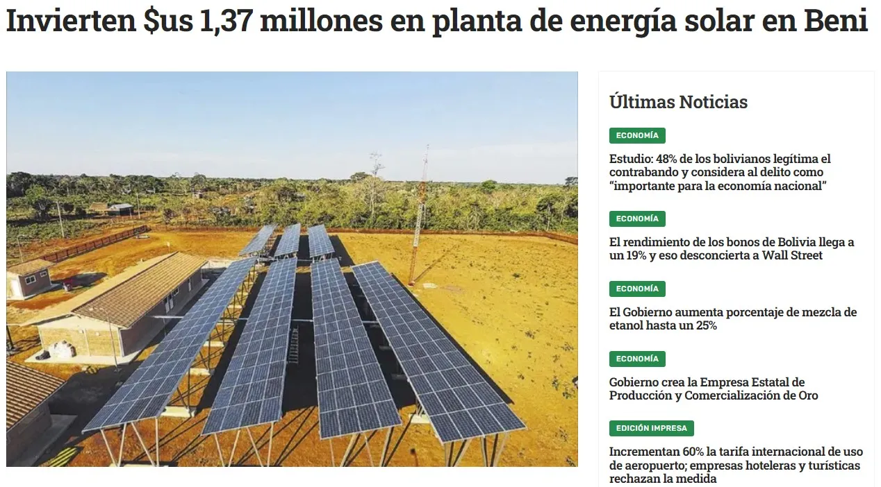 La planta El Remanso en las noticias